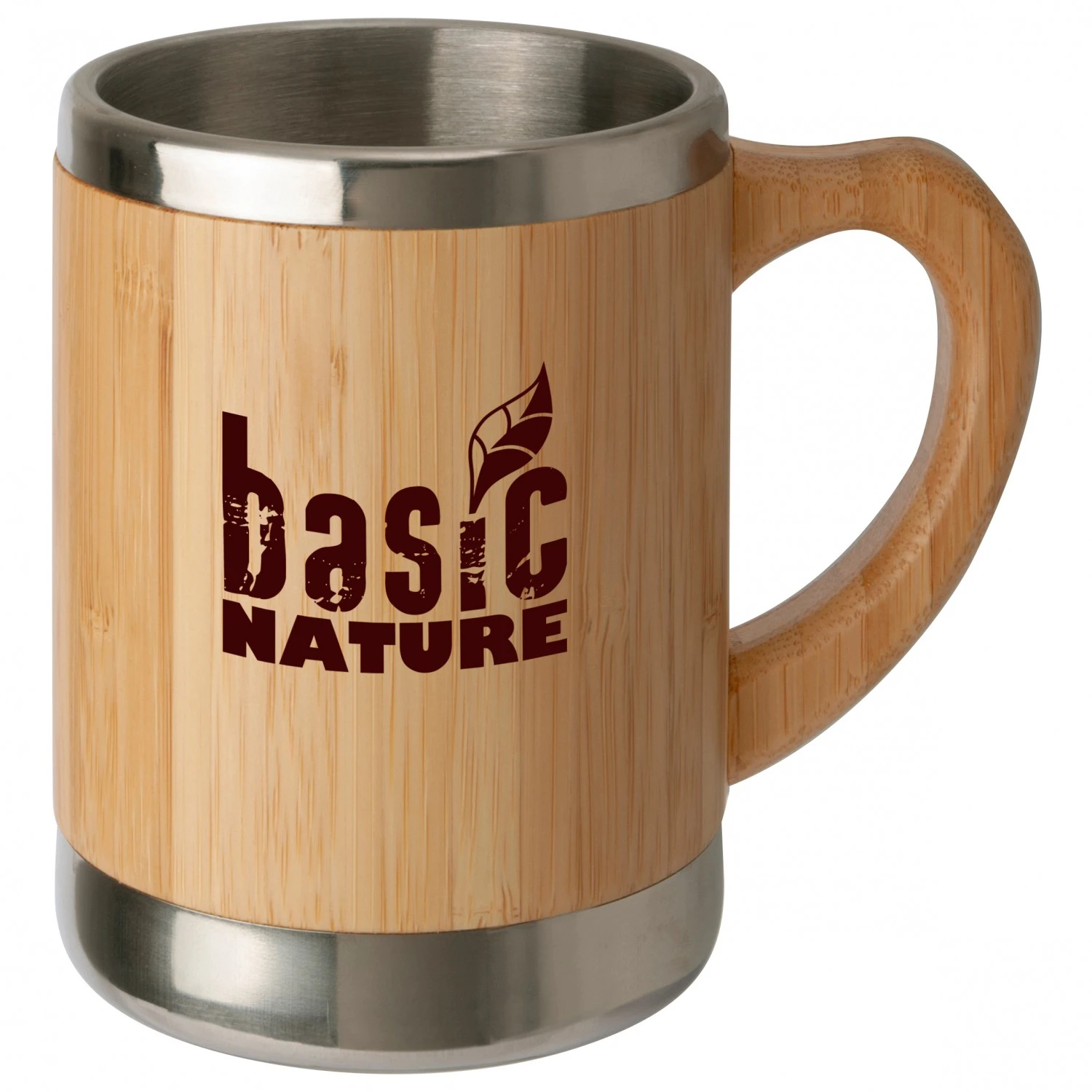 Basic Nature - Tasse En Acier Inoxydable Avec Bambou - Tasse 2 Basic Nature - Tasse En Acier Inoxydable Avec Bambou - Tasse – Image 2