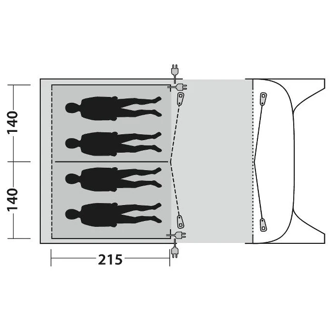 Outwell - Inner Blossburg 380/380A - Tente Intérieure 2 Outwell - Inner Blossburg 380/380A - Tente Intérieure – Image 2