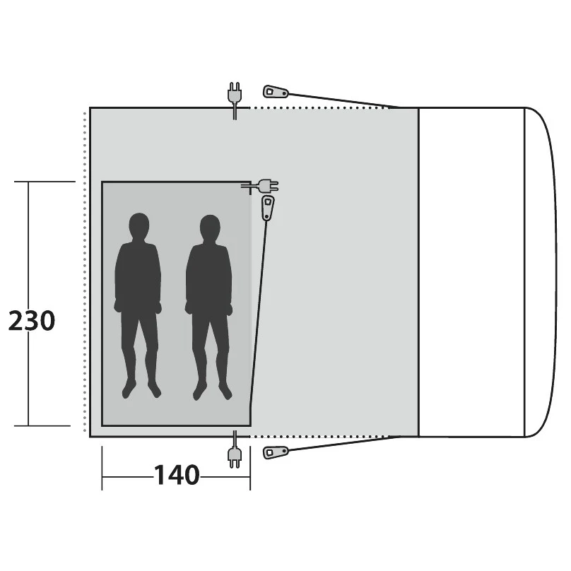 Outwell - Inner Jonesville 290SA/Wolfburg 380A - Tente Intérieure 2 Outwell - Inner Jonesville 290SA/Wolfburg 380A - Tente Intérieure – Image 2