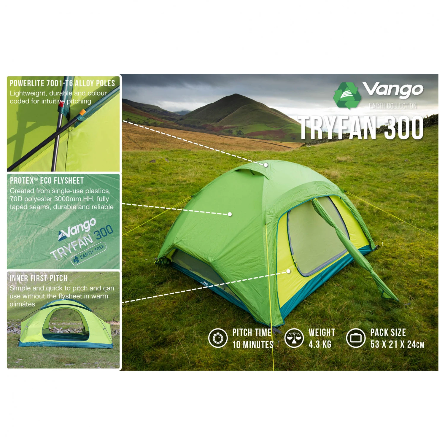 Vango - Tryfan 300 - Tente 3 Places 2 Vango - Tryfan 300 - Tente 3 Places – Image 2