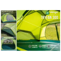Vango - Tryfan 300 - Tente 3 Places 8 Vango - Tryfan 300 - Tente 3 Places -Extérieur Camping Magasin vango tryfan 300 tente 3 places detail 3
